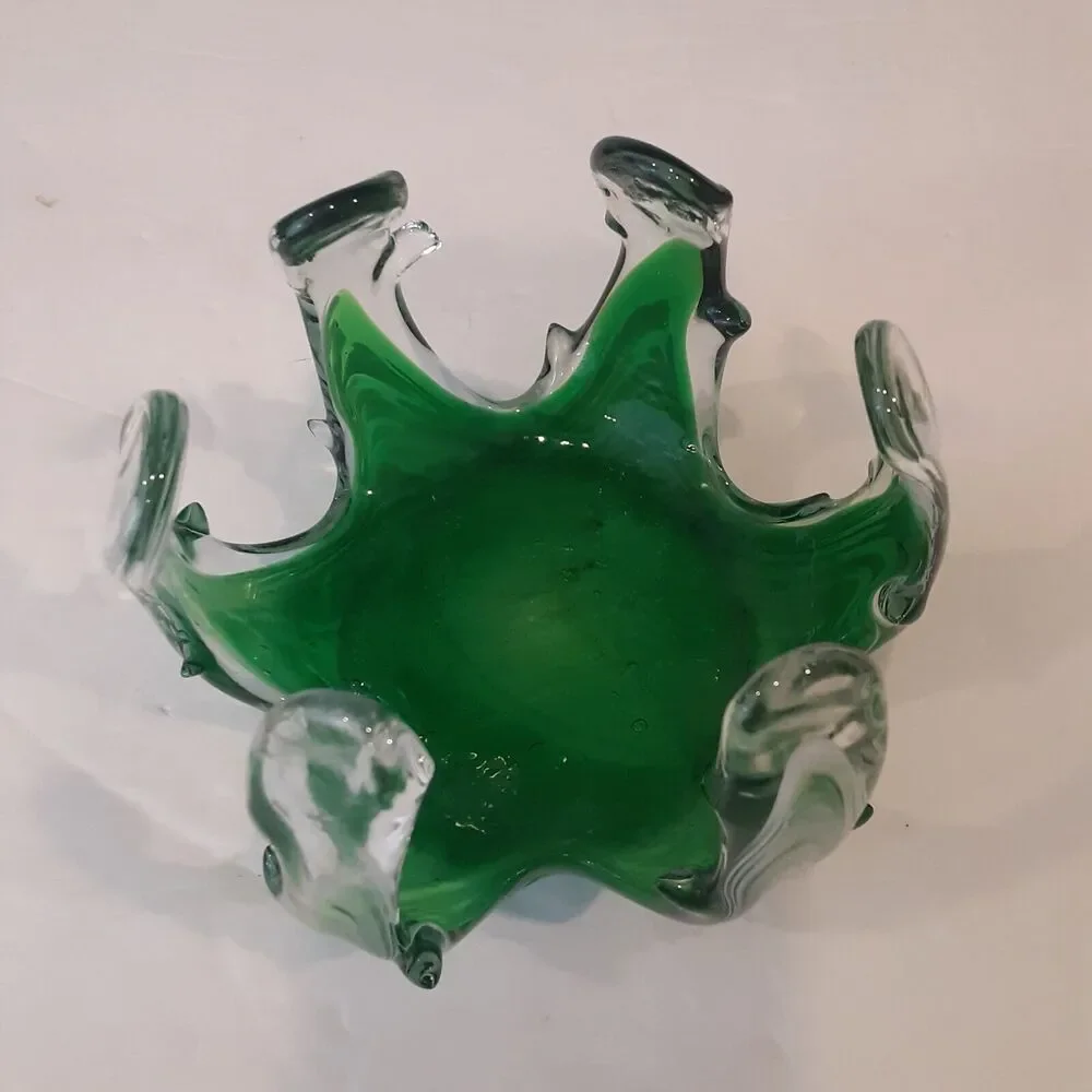 Handblown Glass Candle Holder Abstract Art Eclectic